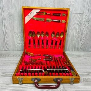 Capital gem Ltd Vintage Bronze and Horn Flatware From Thailand by S Samran siam